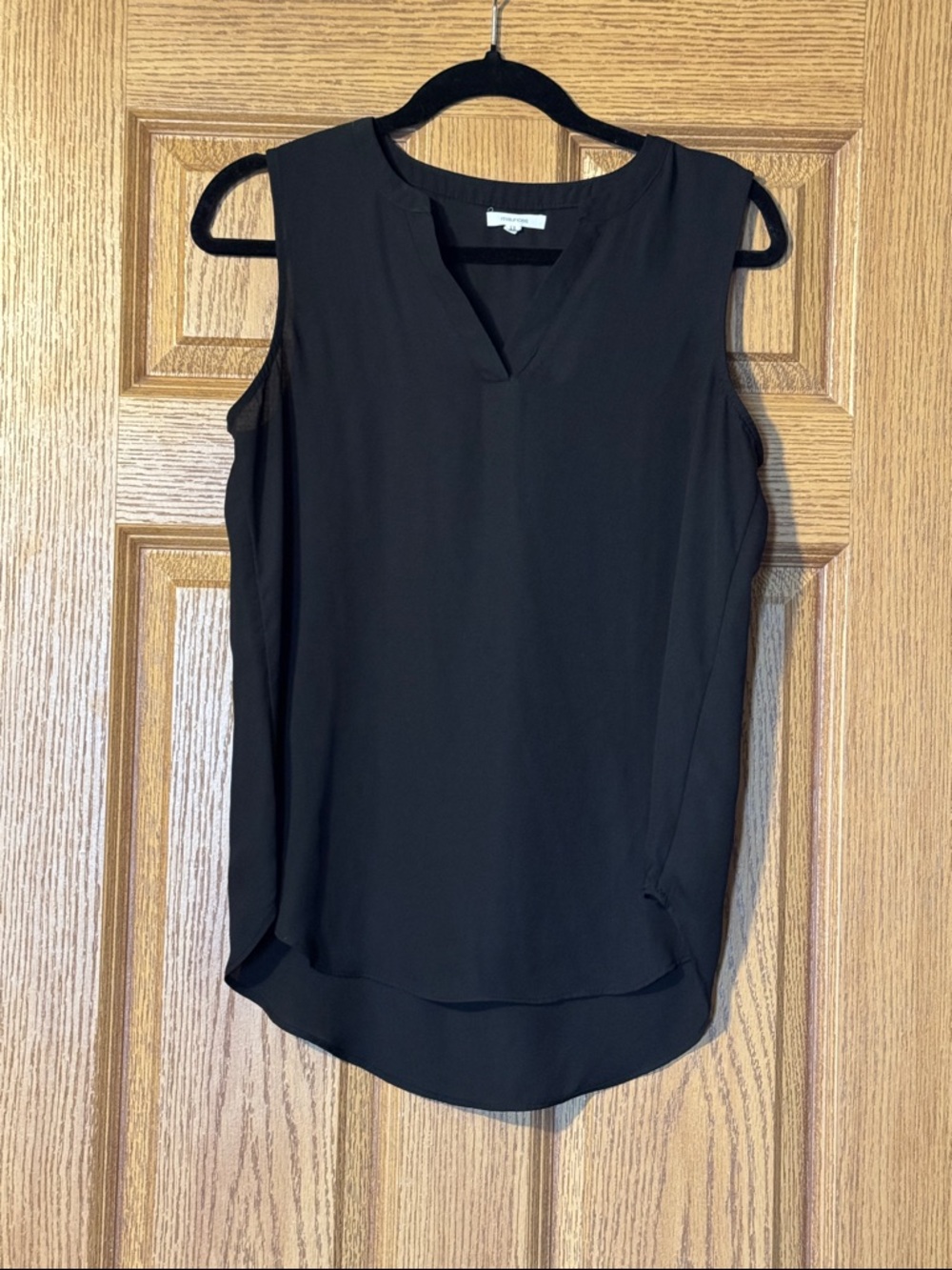Maurices Black Sleeveless V-Notch Blouse